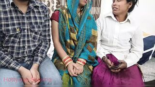 Desi XXX Indian couple threesome sex in front of lady doctor and cumshot on doctor's face - 1 image