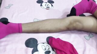 Hot seducing and Feet show Babe with rubbing hairy pussy teen Indian girl in her bedroom romantic - 2 image