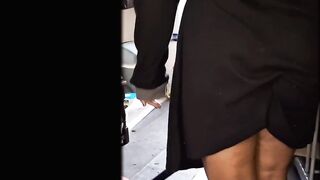 My Step Sis Vacuum Cleaning while I Watch - UPSKIRT No PANTIES No BRA - 14 image