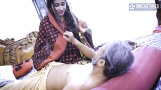 On the pretext of pressing back, father-in-law did a scandal with his son's wife Part -1 - 6 image