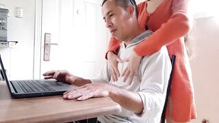 sexy indian woman won't let me work, she wants to fuck in the office and she makes my cock hard until she gets cum. - 3 image