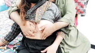 Punjabi Stepmom Big Boobs Giving Milk To Her Husband For Drinking - 2 image
