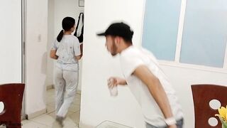 My stepsister's slut is fucked in her room while I was helping her do her homework - Porn in Spanish