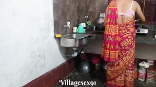 Red saree Kitchen Sex In Sonali ( Official Video By villagesex91) - 8 image