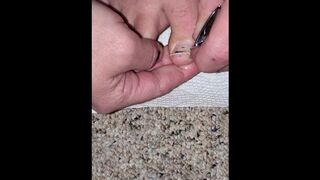 Clipping my toe nails  - 1 image