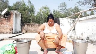 Aunt bathed in front of her son, this is Kalyug. - 2 image
