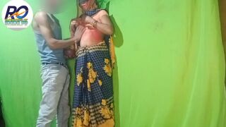 Special Desi village Indian new marriage first time Holi devar aur bhabhi saree removing finger and doggy style hindi au - 1 image