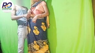 Special Desi village Indian new marriage first time Holi devar aur bhabhi saree removing finger and doggy style hindi au - 3 image
