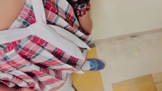 Desi Indian teen hot girl sneak out of house back side fucking in outdoor full dirty talk with sex - 11 image