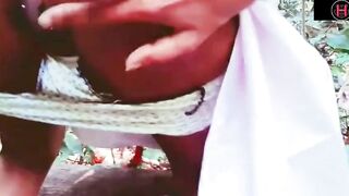 Desi school girl pissing outdoor jungle - Hashini hirunika - 13 image