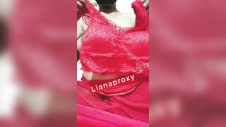 Boobs show in hot sexy red saree. - 9 image