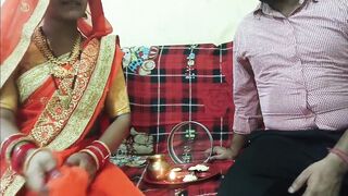 Celebrated the first Karva Chauth of 18 year old beautiful wife by fucking her. - 4 image