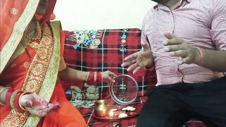 Celebrated the first Karva Chauth of 18 year old beautiful wife by fucking her. - 5 image