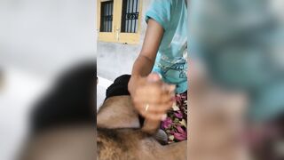 Indian Teen Handjob for Cumshot