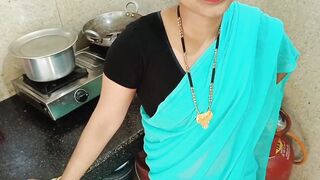 Newly married housewife was chatting with husband and getting fuck with step-brother in kitchen in doggy style dirty hindi audio - 2 image