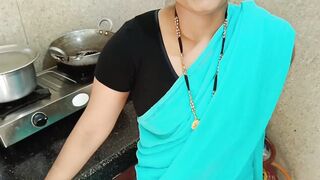 Newly married housewife was chatting with husband and getting fuck with step-brother in kitchen in doggy style dirty hindi audio - 3 image