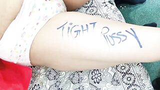 New Year Christmas Celebrations Dildo fucked her Big Ass and Pussy wearing Red Gown White Bra Black Hijab - 3 image