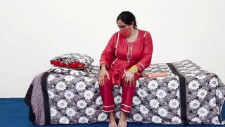 Desi Hot Woman with Natural Tits Riding on Dildo