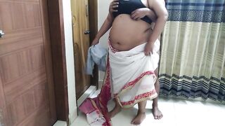 Tamil sexy aunty stuck under bed while cleaning the house. Then the stranger comes and fucks her big ass and cums in her mouth - 11 image