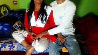 School girl Hardcore Doggy fucking with boyfriend in home best hindi voice - 1 image