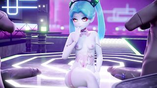 Cyberpunk Rebecca Wants The Chrome And Chooms Fucked Her at a Nightclub