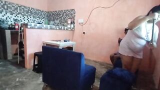 Disgusting old man takes advantage of the employee's innocence to fuck her delicious big ass and in the end leave her all covered in cum - 2 image