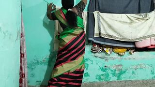 Step mom was cleaning bedroom wall step son I had sex with her Real homemade