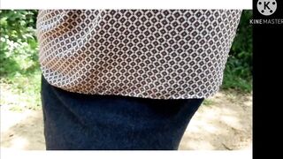 BIG ASS girl having sex in forest BIGASS WIFE INDIAN AUNTY outDOOR FUCK RISKY OUTDOOR - 2 image