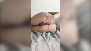 Indian/British slut fingering her asshole and fucking her pussy with a fat 8" dildo! lots of moaning - 4 image