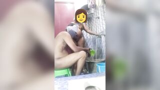 Indian husband wife bathing sex - 2 image