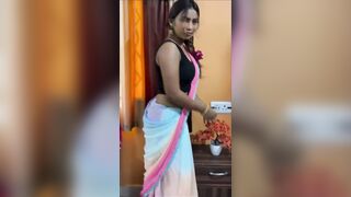 Huge Boobs Indian Milf Bhabhi Strips Saree and fucks with Devar Ji - 2 image