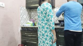 Beautiful Indian Step Mom Pussy and Ass Fucked Hard by Step Son while he is in kitchen - 2 image