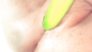 Newly Married Housewife Fuck Pussy with Sponge gourd - 11 image