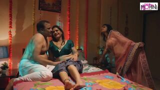 Two Indian beautiful milf unsatisfied wife get fucked by father in law to satisfy their pussy real Hindi audio homemade hardcore amateur sex video - 2 image