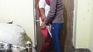 Desi college girl was left by her teacher and relaxation that water came out - 3 image