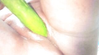 Indian wife fucked pussy with cucumber - 5 image
