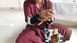 After drinking beer, the horny step brother and the sex-thirsty step sister had a wild sex with the step brother - 3 image