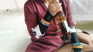 After drinking beer, the horny step brother and the sex-thirsty step sister had a wild sex with the step brother - 5 image