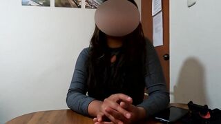 Casting 002 - Laura the shy student who never had oral sex and ends up with a creampie and without a condom (Free Version) - 4 image