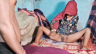 My step-brother-in-law saw me having sex with brinjal and he fucked my pussy