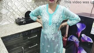 Desi Indian Big Boobs step Mom teaches her StepSon How to fuck in kitchen ( Hindi Audio ) - 6 image