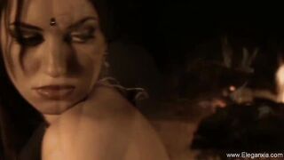 Seduction With Dark Haired Brunette Beauty