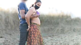 Caught Stepsister Fucking in outdoor with her Bf and she help to cum her Stepbrother - 5 image