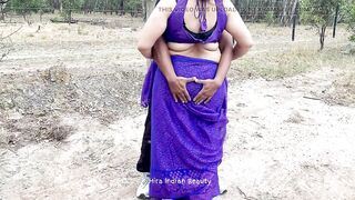 Sexy Indian Couple Romance in Outdoor - Saree Sex - Saree lifted up and Ass Spanked - 8 image