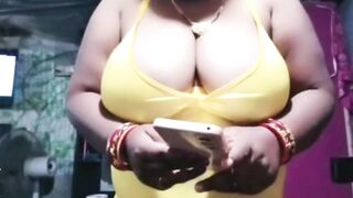 Desi Yellow Bikini Bengali Bhabhi Bigboobs Bouncing Puffy Nipples Massage With Dirty Talks About Fucking - 13 image