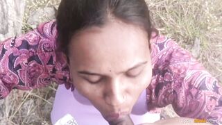 Indian Couple Outdoor Blowjob and Sex With Cum On Face - 5 image
