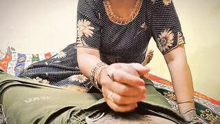 Indian Desi Aunty Playing with Neighbor's Big Dick Hot Sex Amateur Blowjob Clear Hindi Audio - 3 image