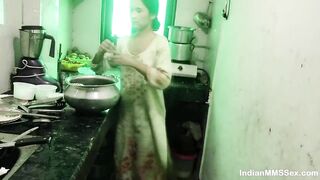 Indian Maid Hot Fucking In Kitchen While Cleaning Blowjob To Hot Sex - 1 image