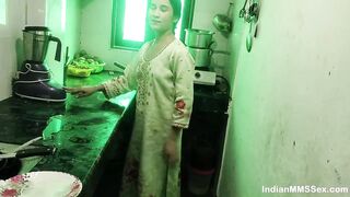 Indian Maid Hot Fucking In Kitchen While Cleaning Blowjob To Hot Sex - 3 image