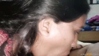 Deepthroat Blowjob Horny Indian Wife Swallow Cum In Mouth - 6 image